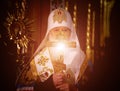 Ternopil, UKRAINE Ã¢â¬â DeÃÂ. 18, 2018: Honorary Patriarch of the united autocephalous Ukrainian Orthodox Church Filaret during a